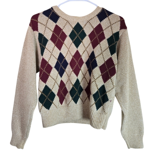 Vintage LizSport Diamonds Crewneck Pullon Long Sleeve Sweater Women’s Petite P - Picture 3 of 9